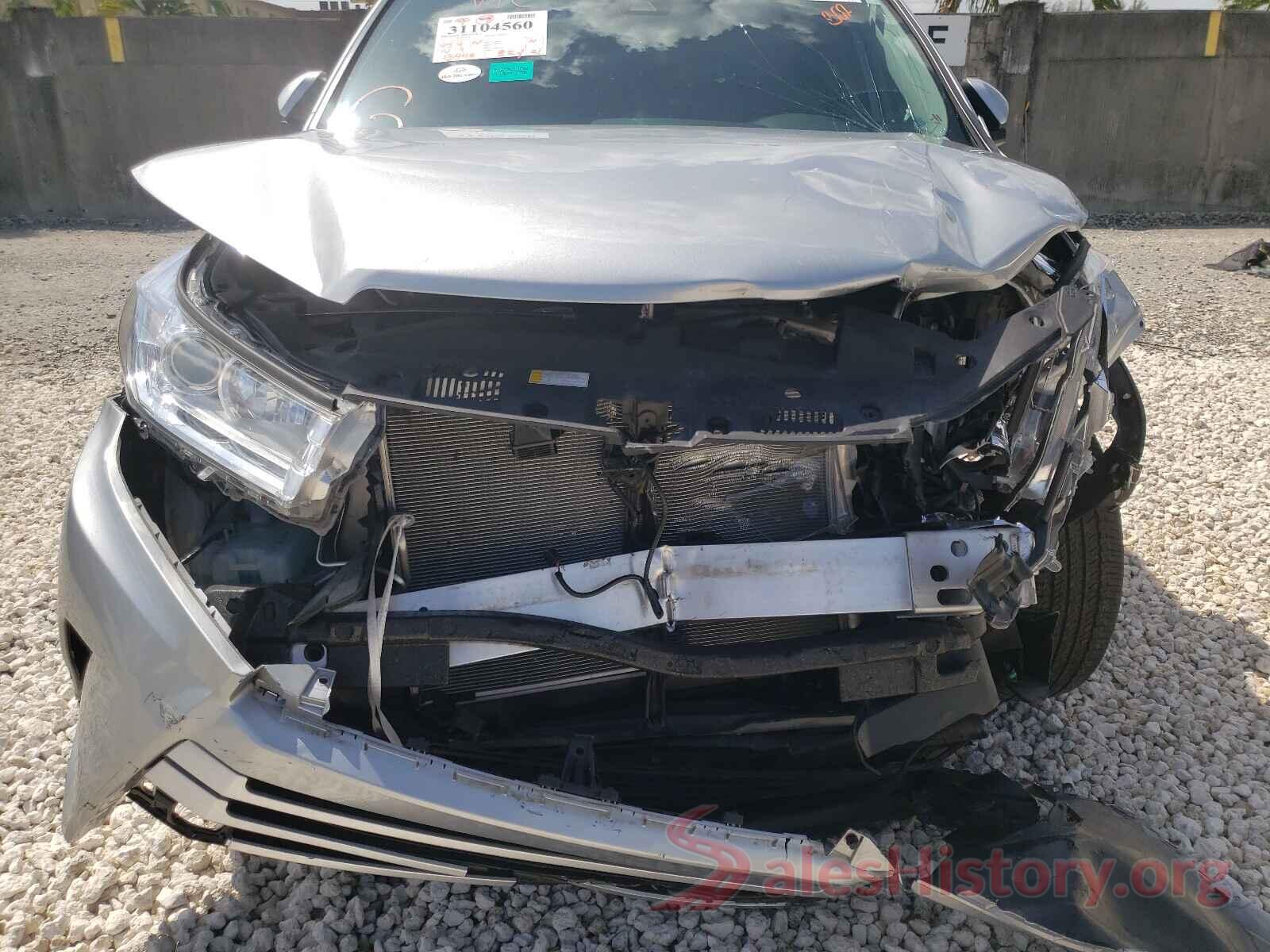 5TDZZRFH1KS362790 2019 TOYOTA HIGHLANDER