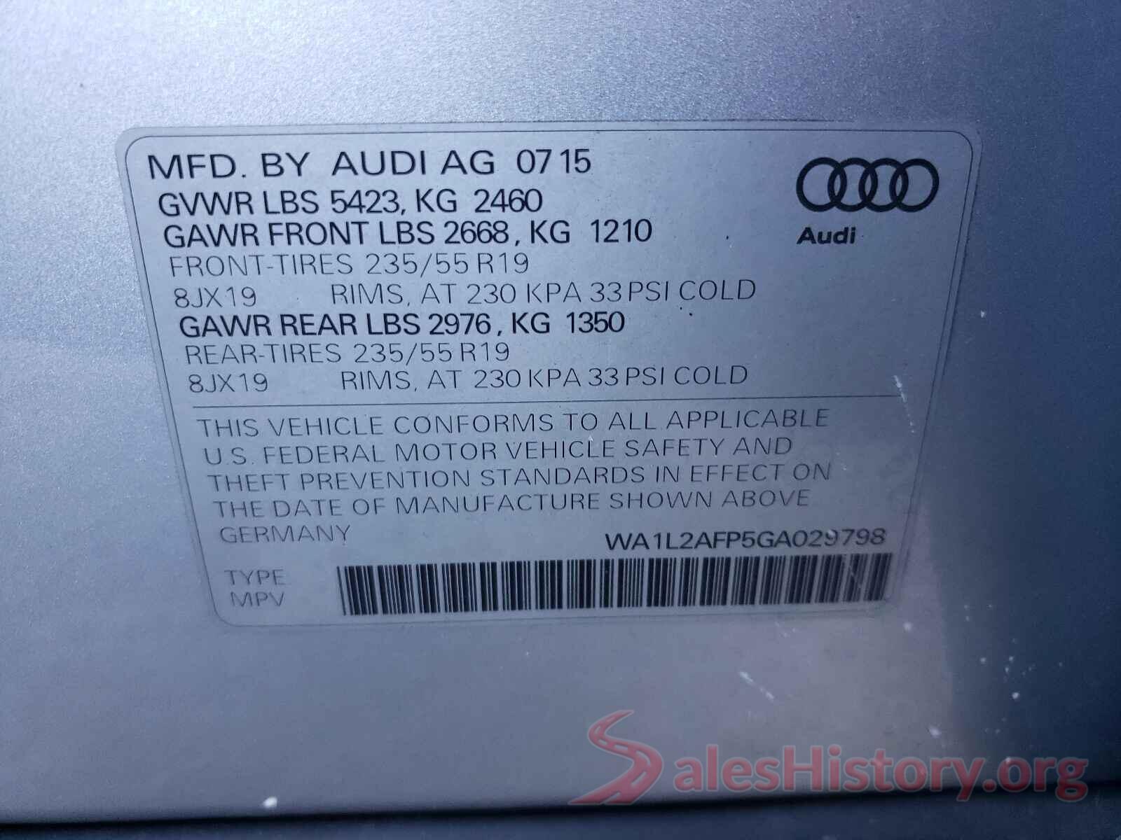 WA1L2AFP5GA029798 2016 AUDI Q5