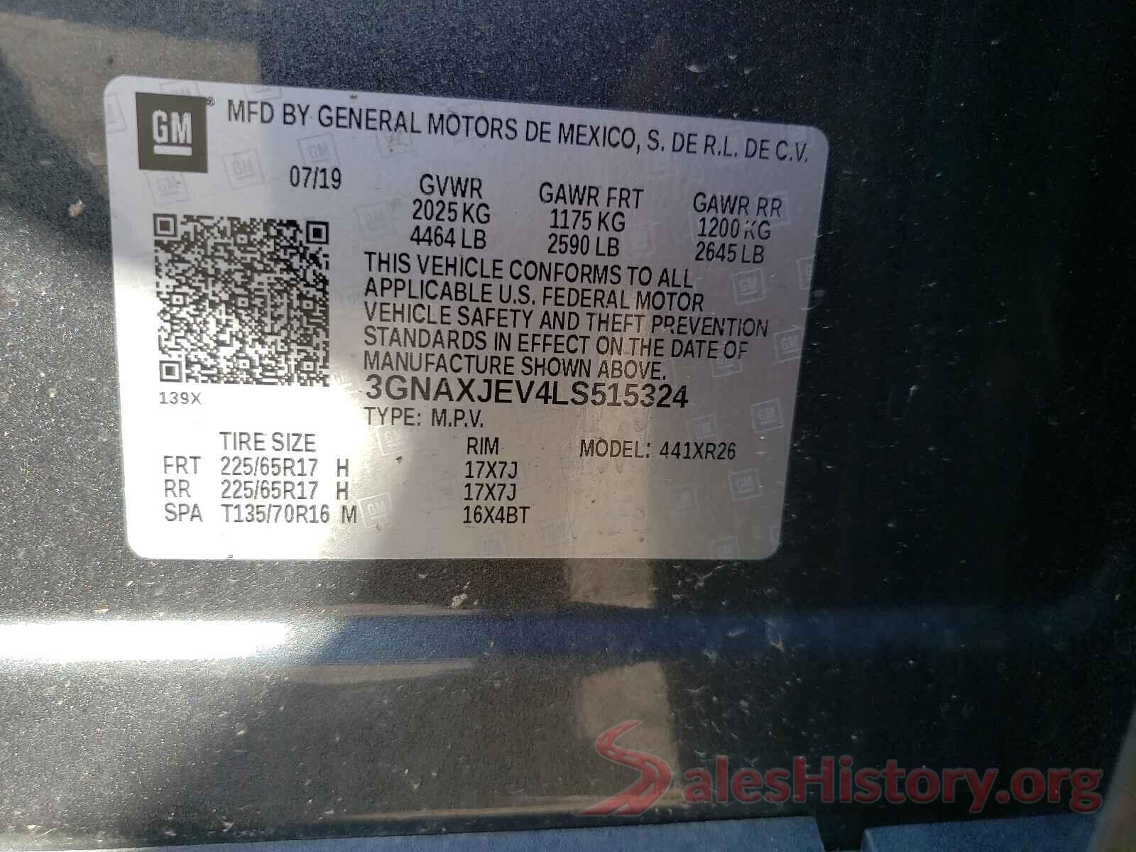 3GNAXJEV4LS515324 2020 CHEVROLET EQUINOX