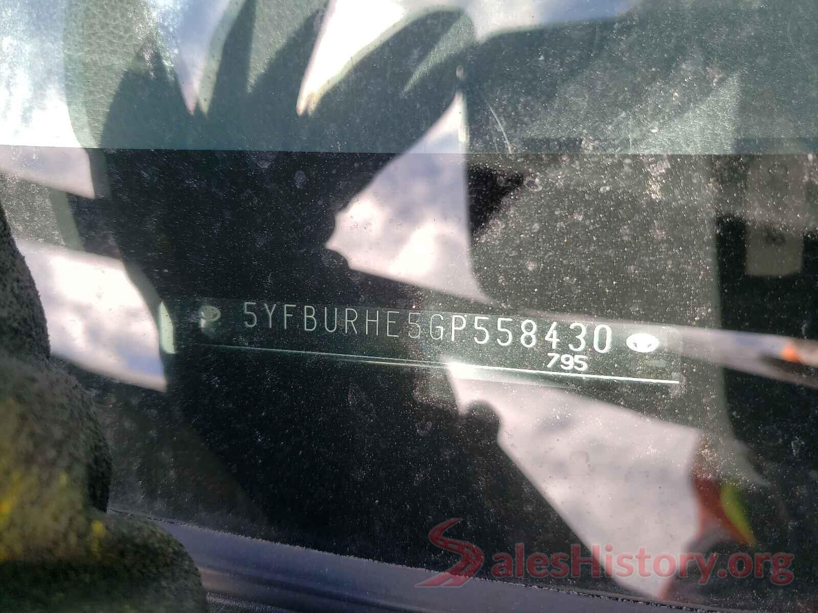 5YFBURHE5GP558430 2016 TOYOTA COROLLA