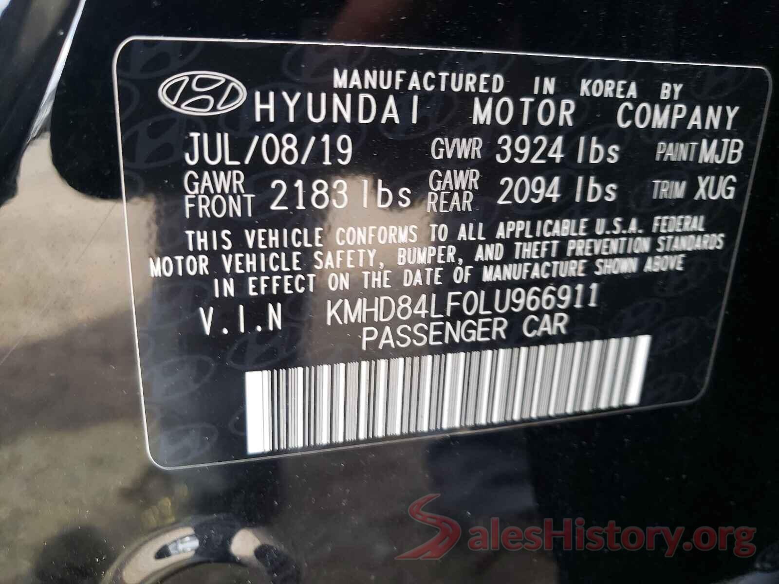 KMHD84LF0LU966911 2020 HYUNDAI ELANTRA