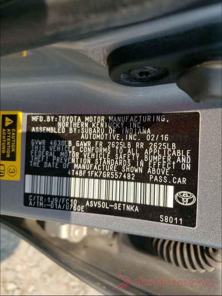 4T4BF1FK7GR557482 2016 TOYOTA CAMRY