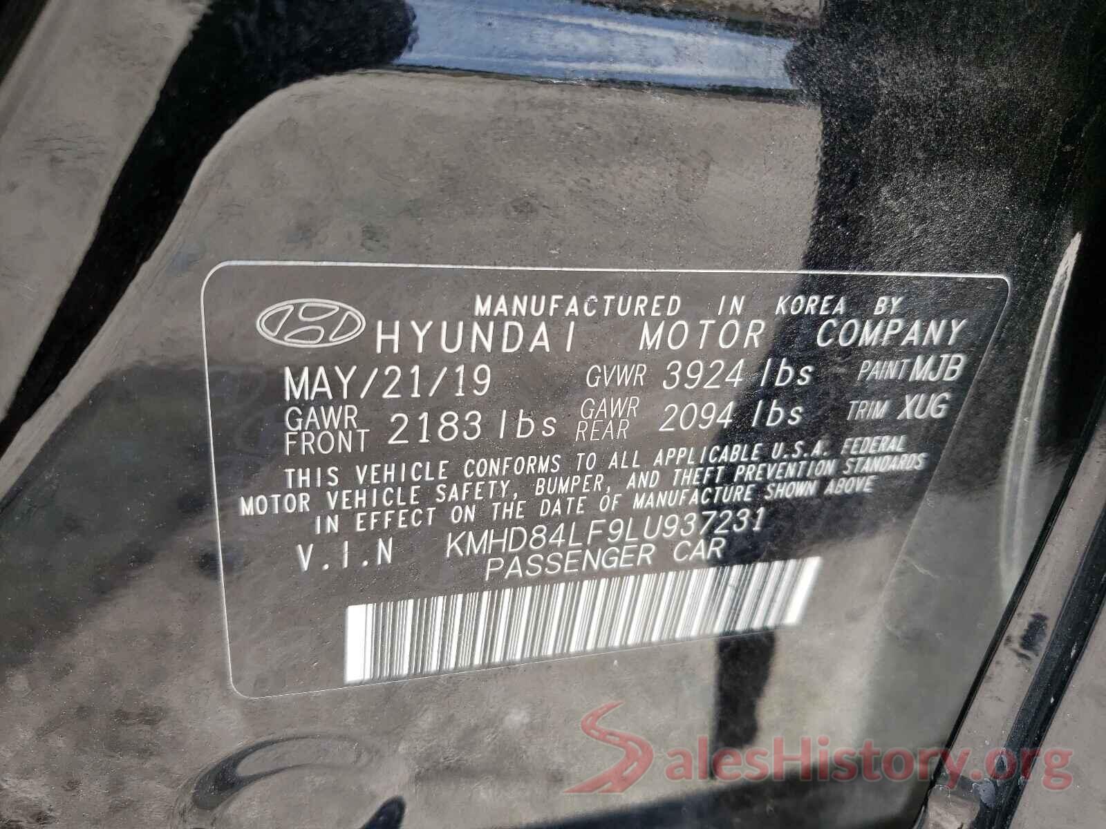 KMHD84LF9LU937231 2020 HYUNDAI ELANTRA