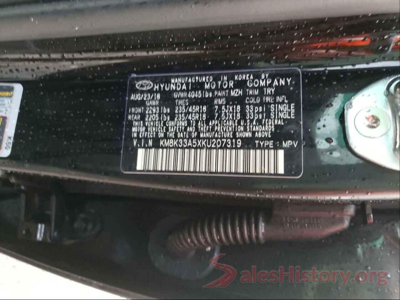 KM8K33A5XKU207319 2019 HYUNDAI KONA