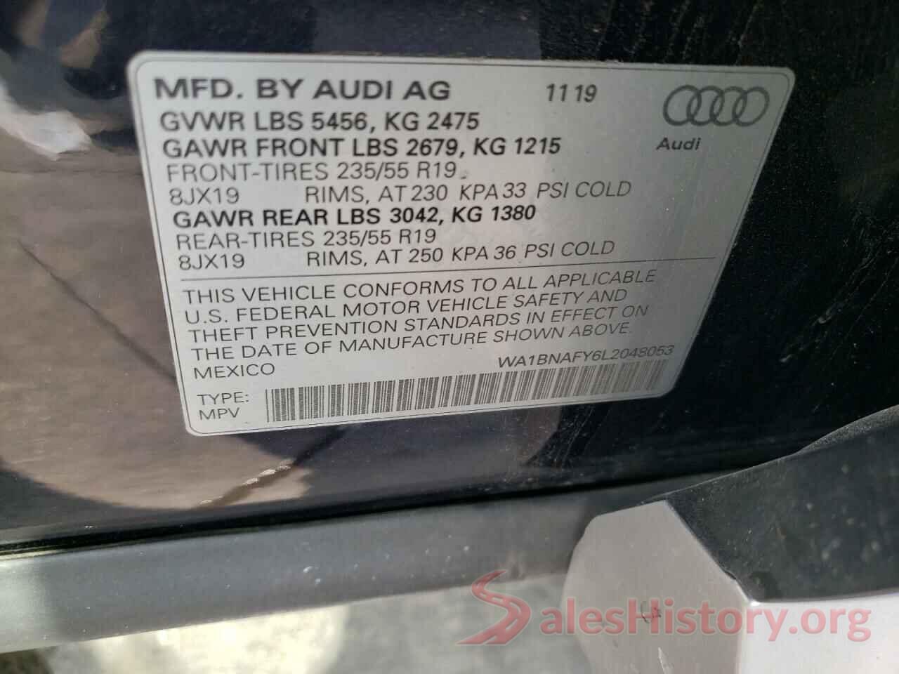 WA1BNAFY6L2048053 2020 AUDI Q5