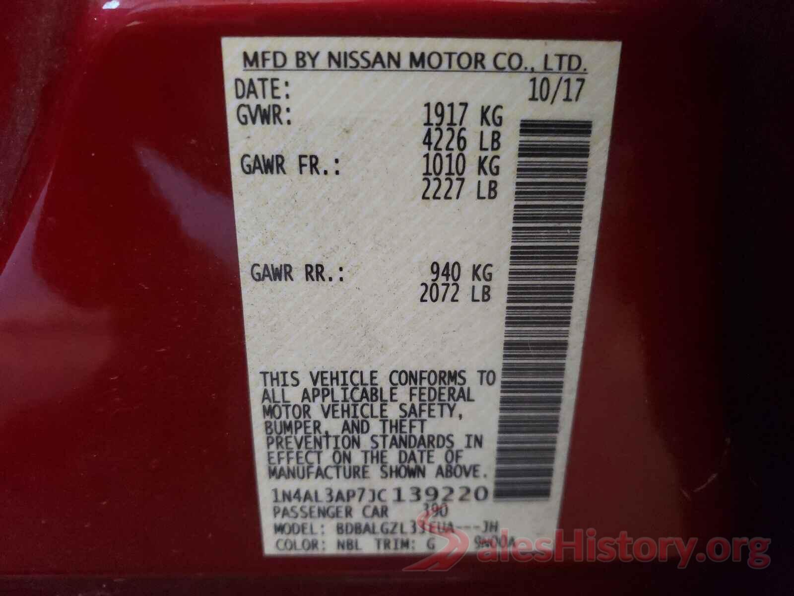 1N4AL3AP7JC139220 2018 NISSAN ALTIMA