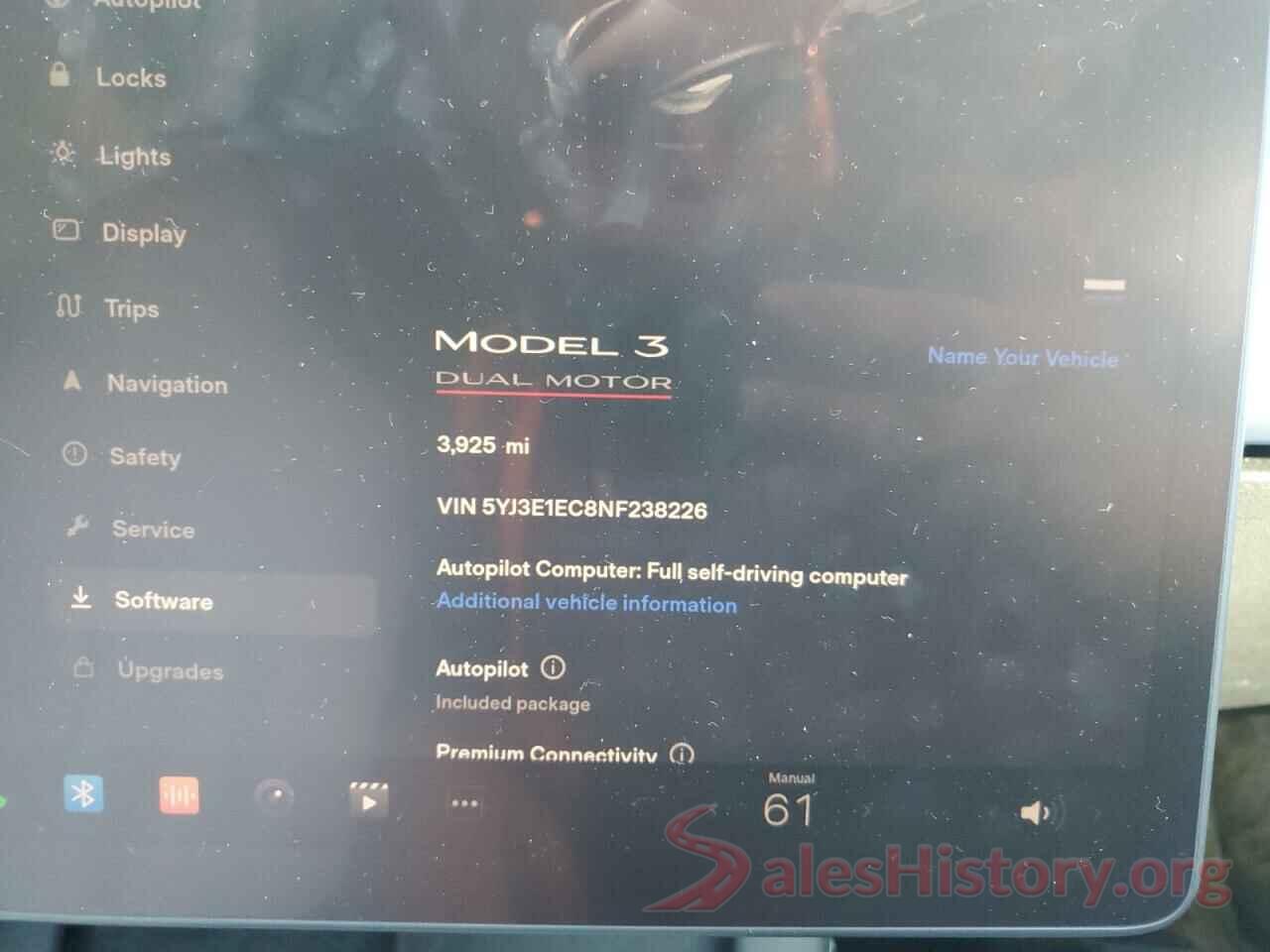 5YJ3E1EC8NF238226 2022 TESLA MODEL 3