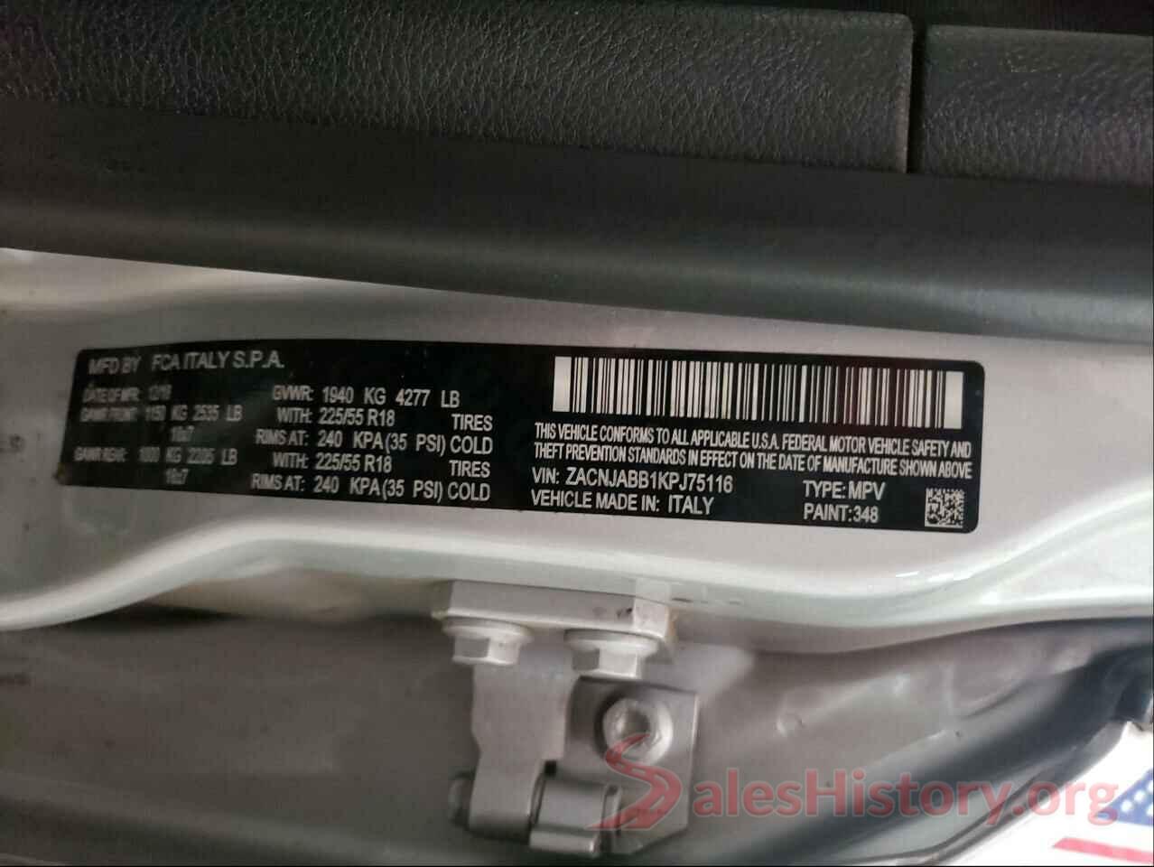 ZACNJABB1KPJ75116 2019 JEEP RENEGADE