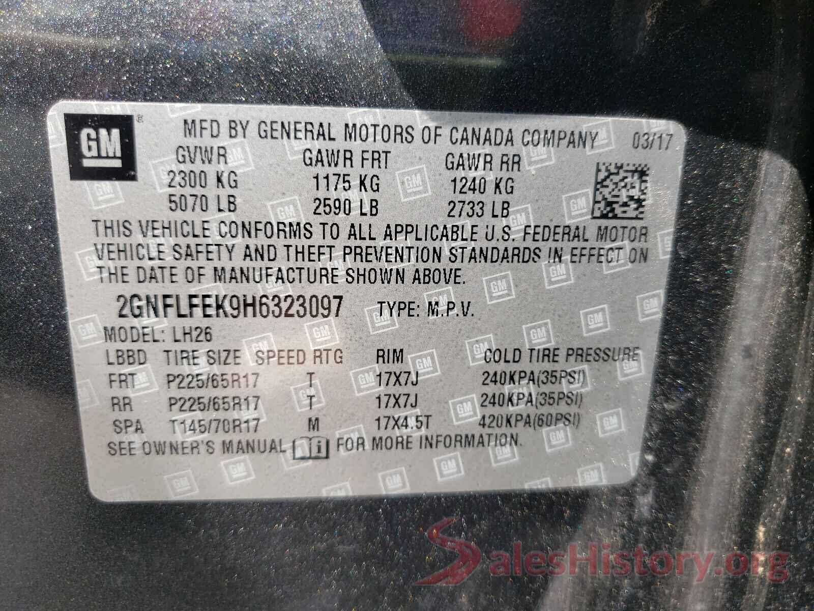 2GNFLFEK9H6323097 2017 CHEVROLET EQUINOX