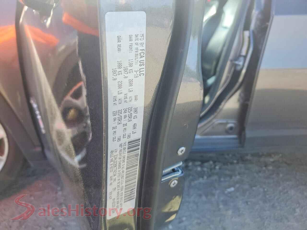 2019 JEEP COMPASS VIN 3C4NJDCB9KT742104, trunk area