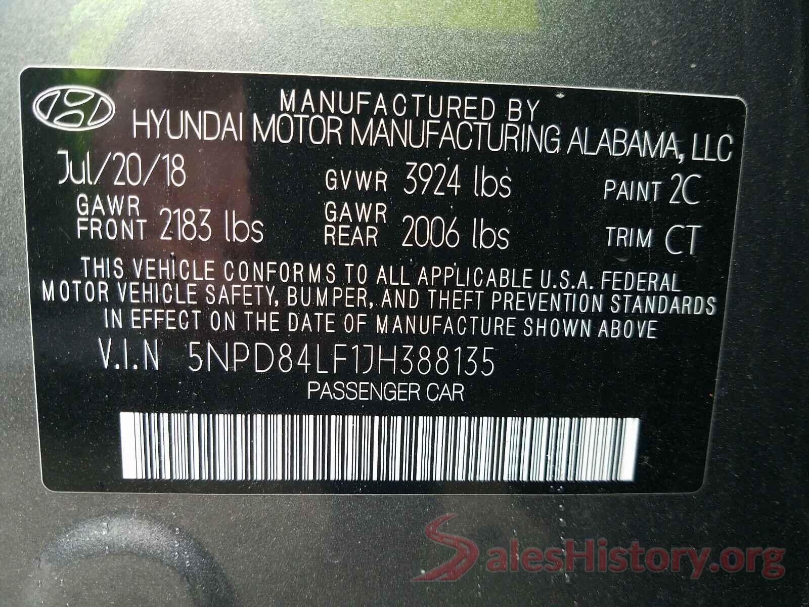 5NPD84LF1JH388135 2018 HYUNDAI ELANTRA