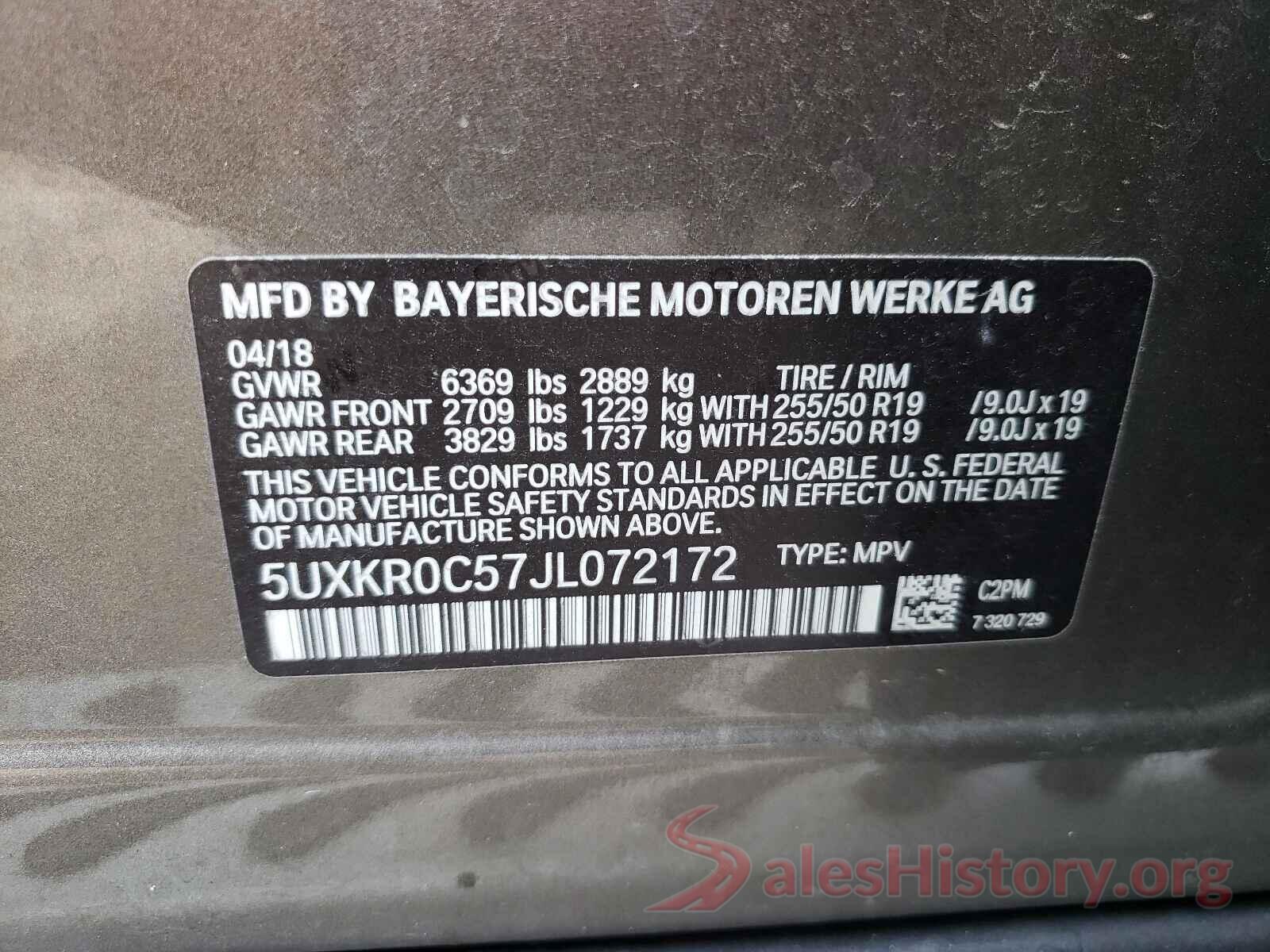 5UXKR0C57JL072172 2018 BMW X5