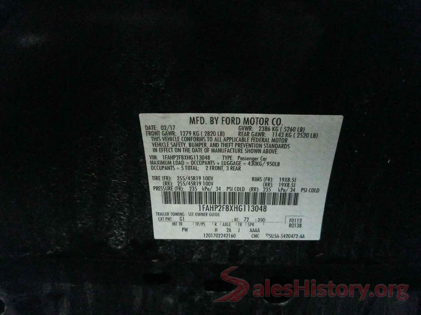 1FAHP2F8XHG113048 2017 FORD TAURUS