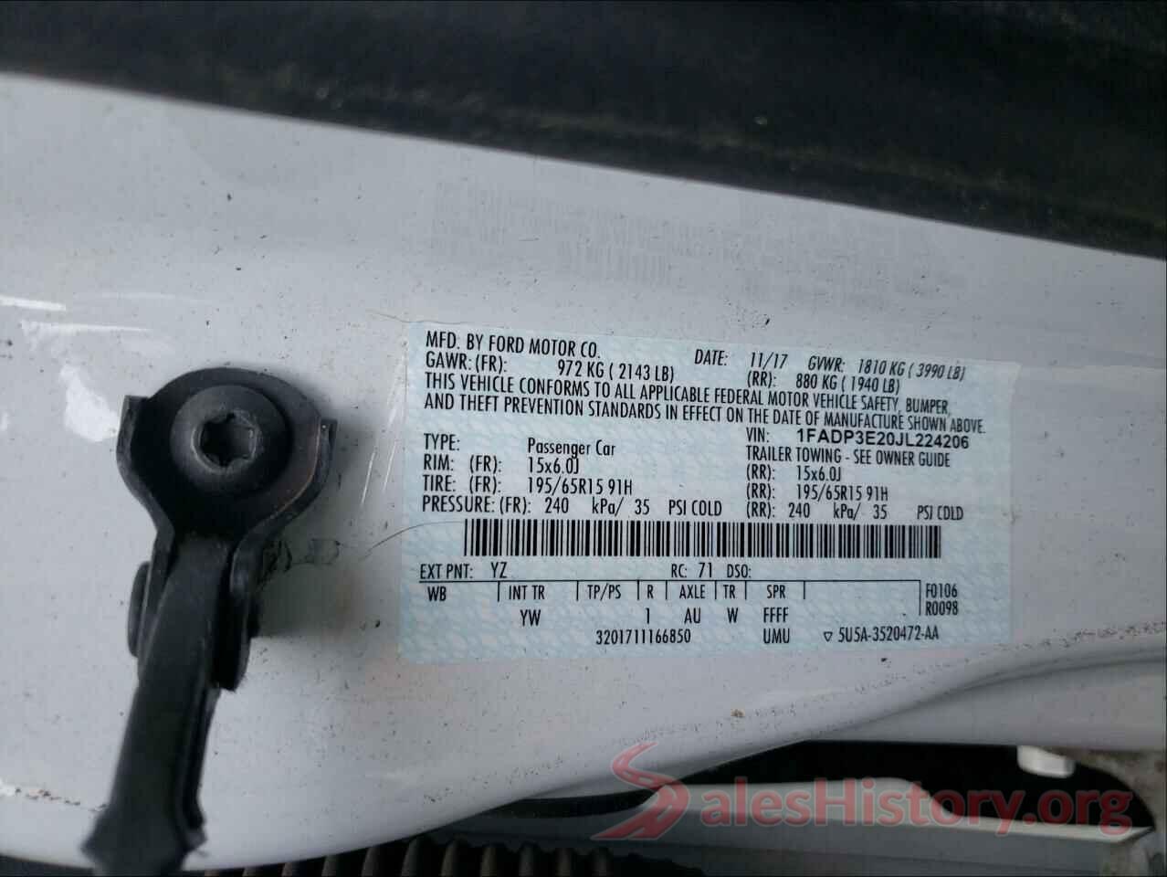 1FADP3E20JL224206 2018 FORD FOCUS