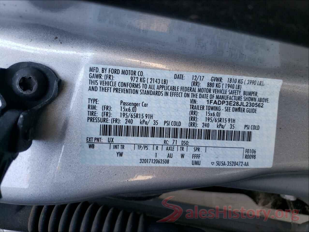 1FADP3E28JL230562 2018 FORD FOCUS