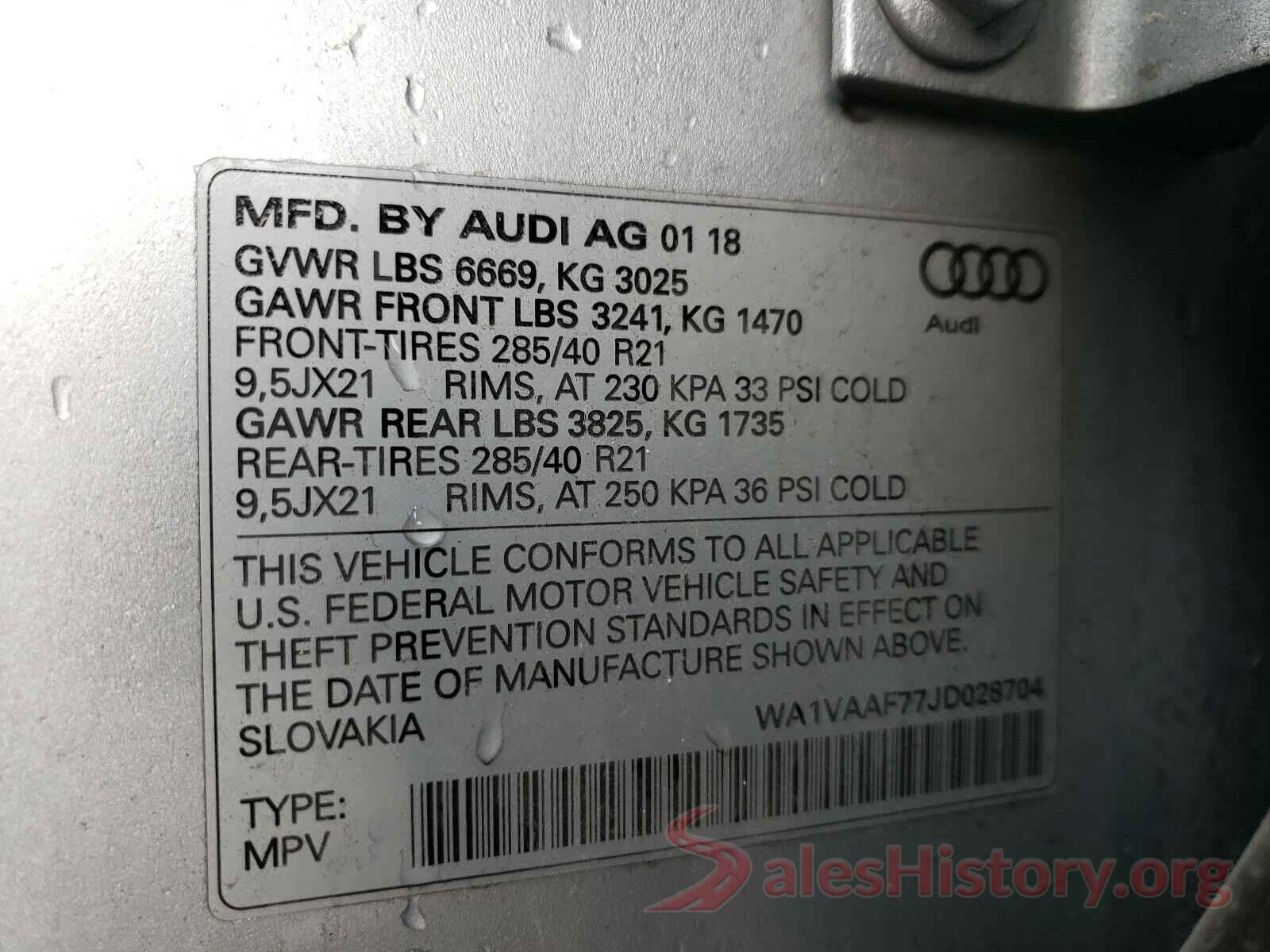 WA1VAAF77JD028704 2018 AUDI Q7