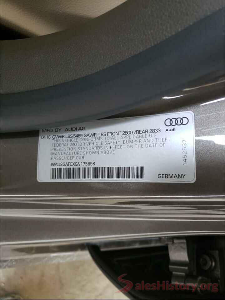 WAU2GAFCXGN175698 2016 AUDI A7