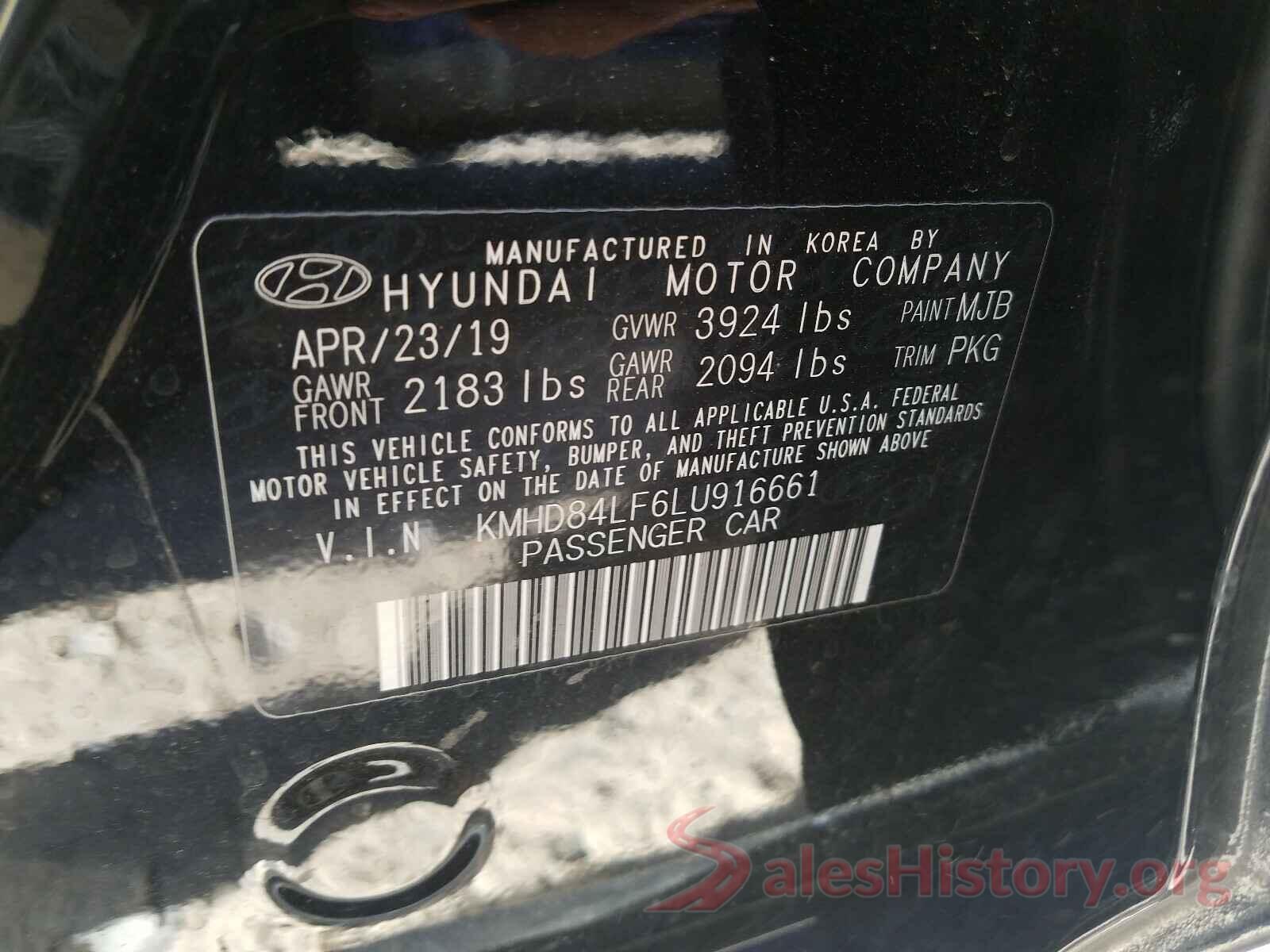 KMHD84LF6LU916661 2020 HYUNDAI ELANTRA