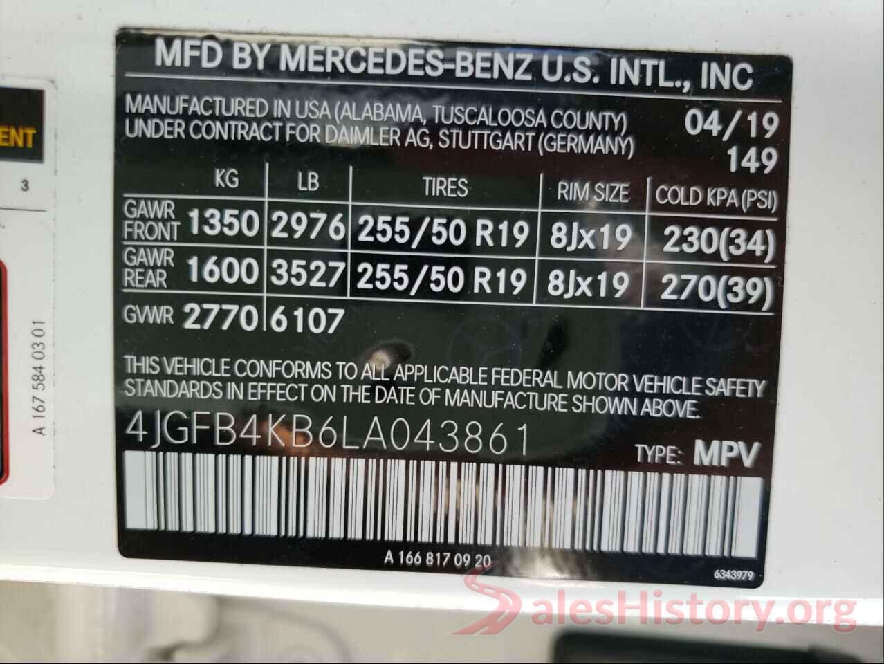 4JGFB4KB6LA043861 2020 MERCEDES-BENZ GLE-CLASS