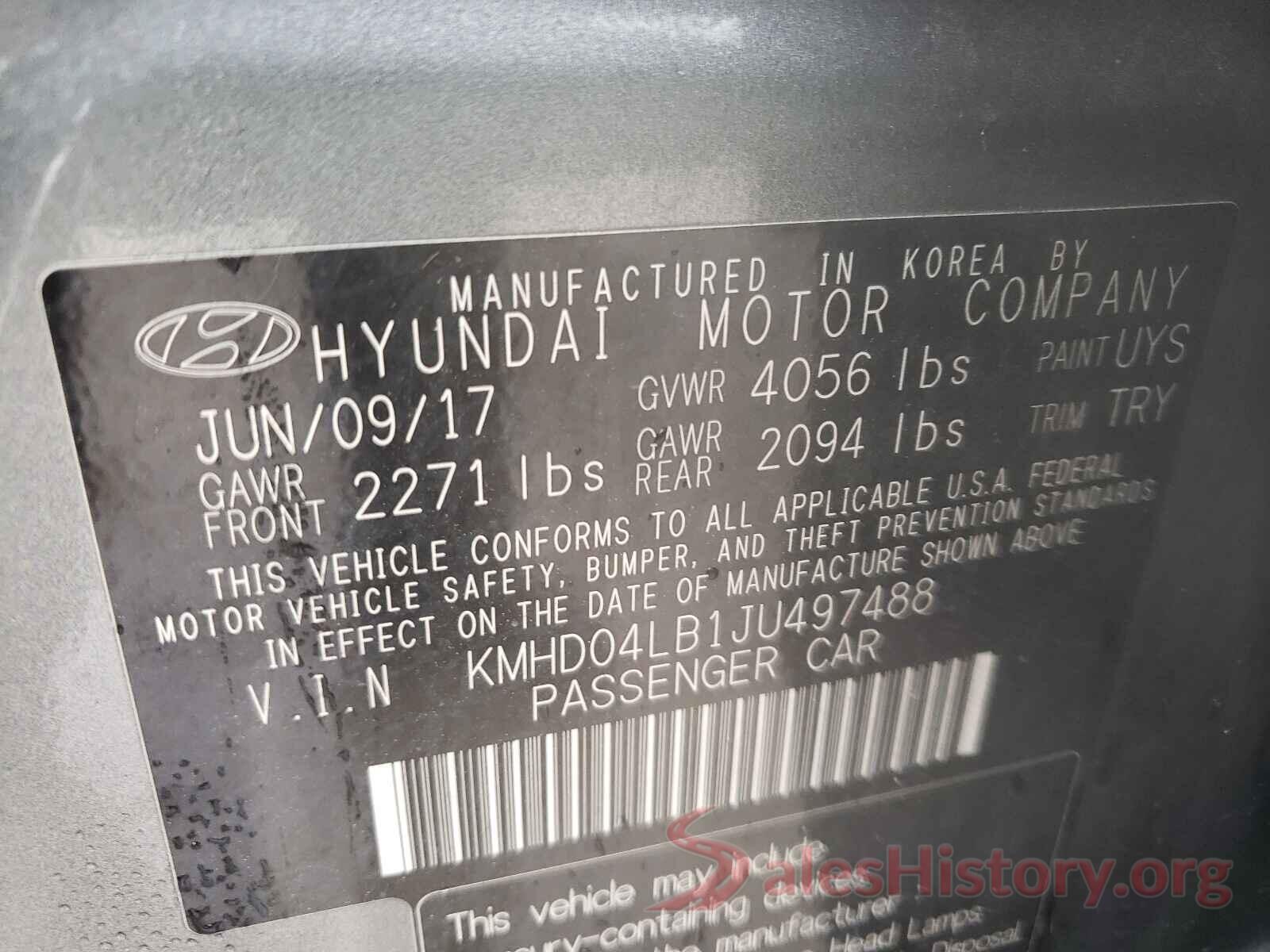 KMHD04LB1JU497488 2018 HYUNDAI ELANTRA