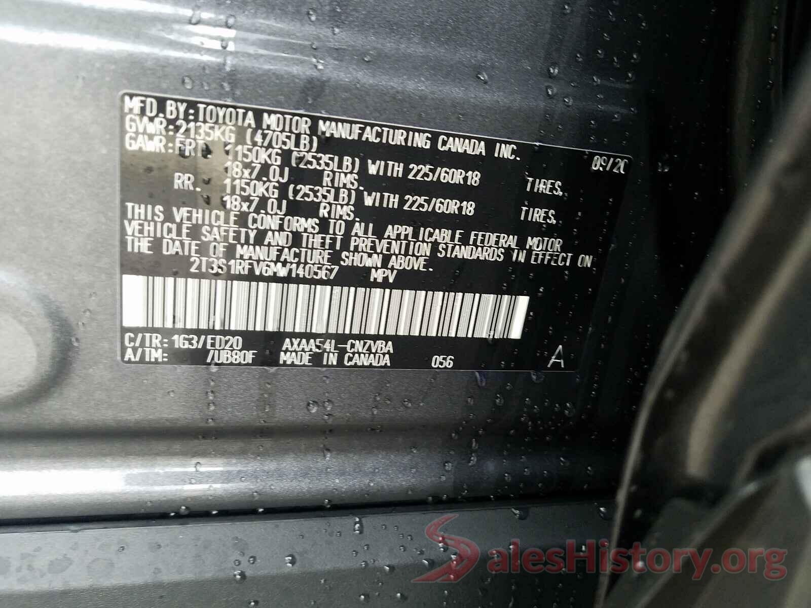 2T3S1RFV6MW140567 2021 TOYOTA RAV4