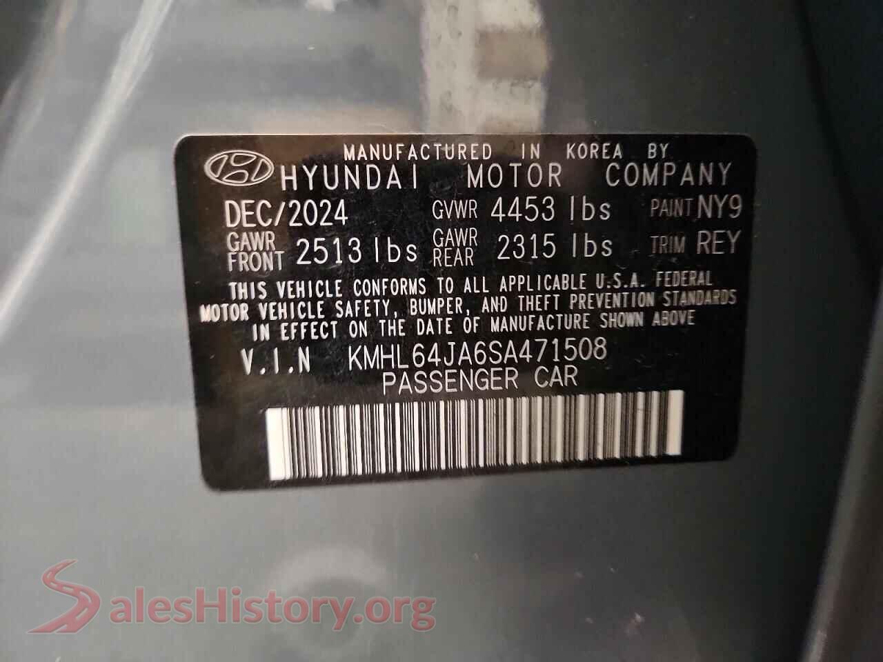 2025 HYUNDAI SONATA VIN KMHL64JA6SA471508, wheel and tire