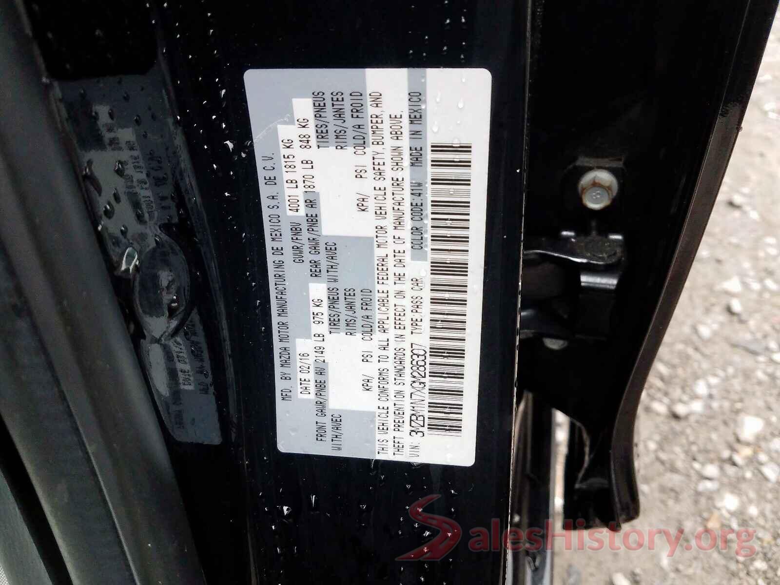 3MZBM1N7XGM286307 2016 MAZDA 3