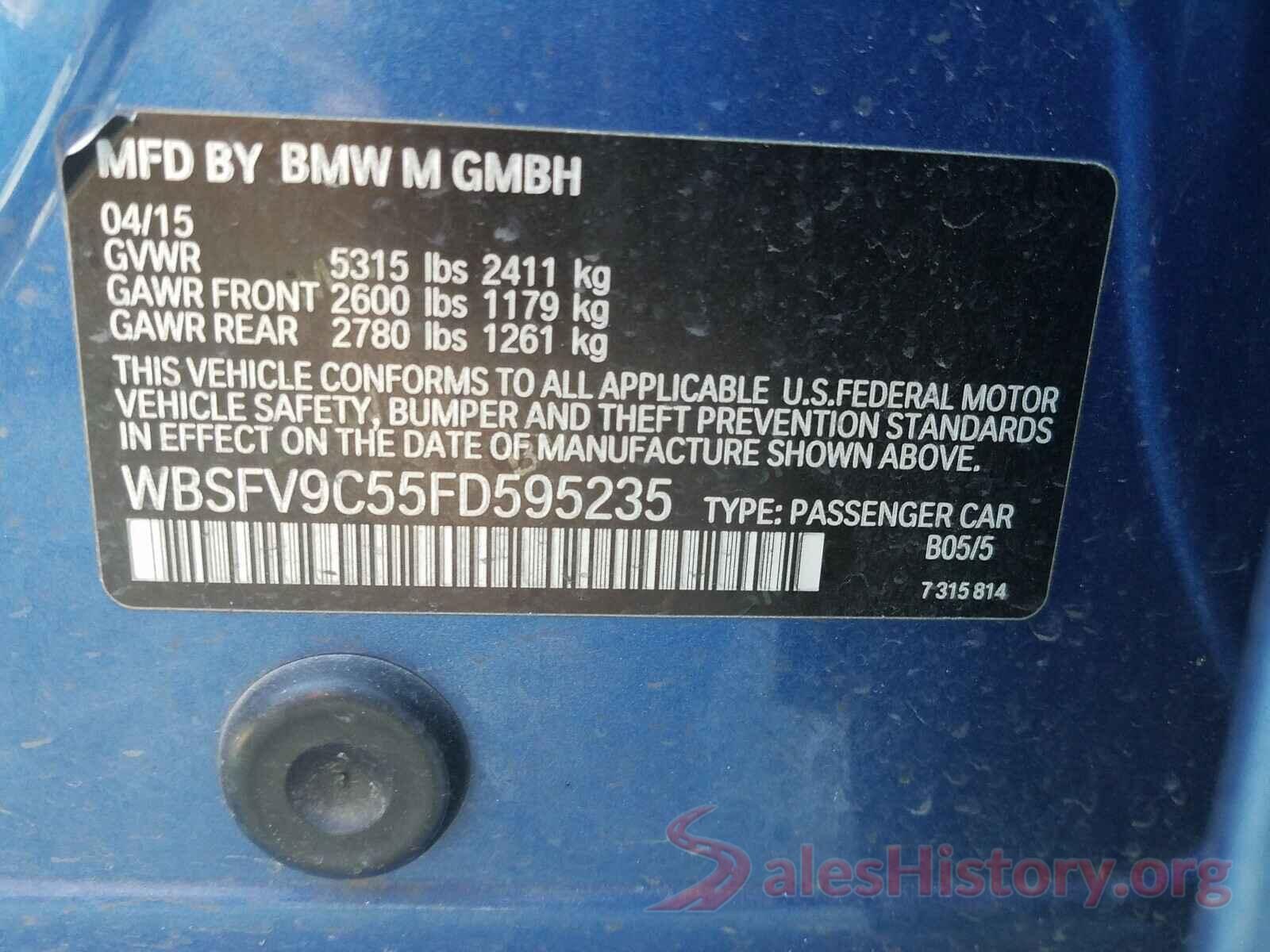 WBSFV9C55FD595235 2015 BMW M5