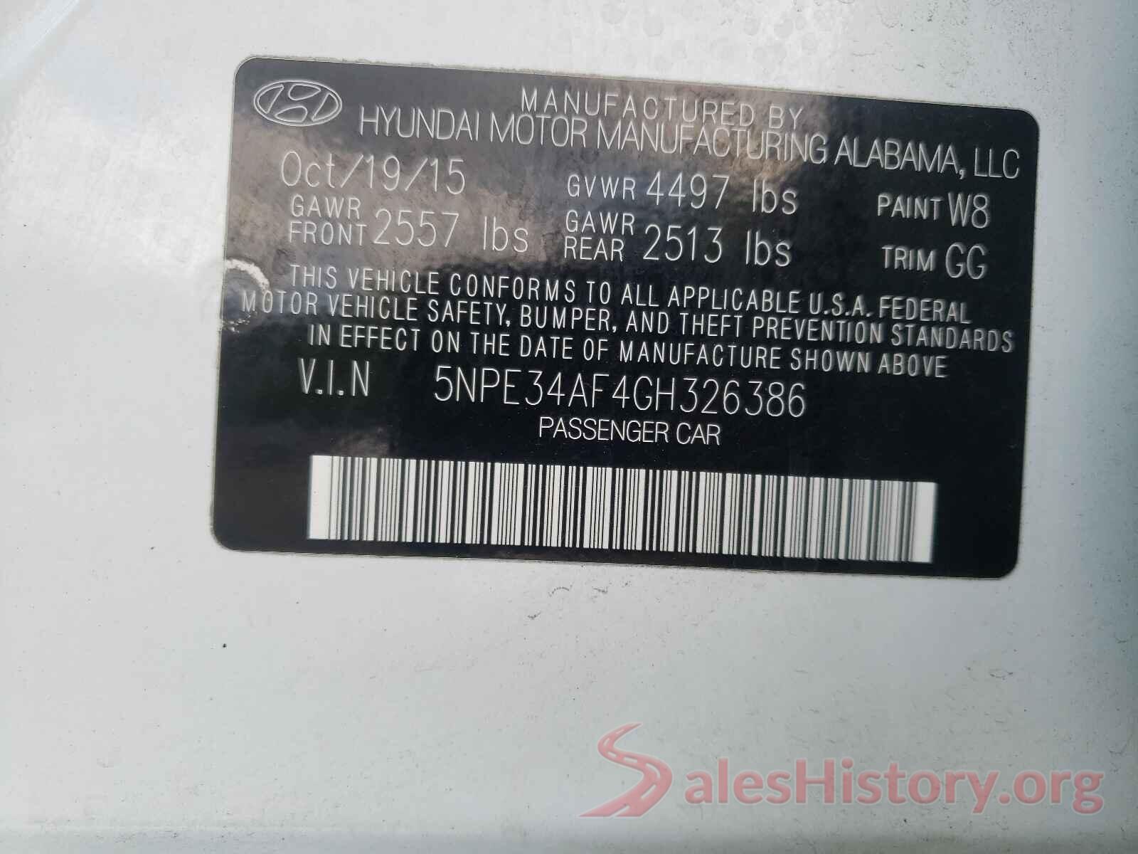 5NPE34AF4GH326386 2016 HYUNDAI SONATA