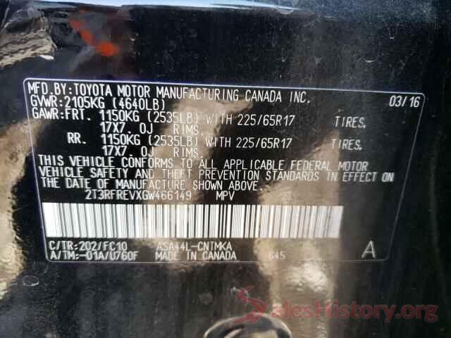 2T3RFREVXGW466149 2016 TOYOTA RAV4