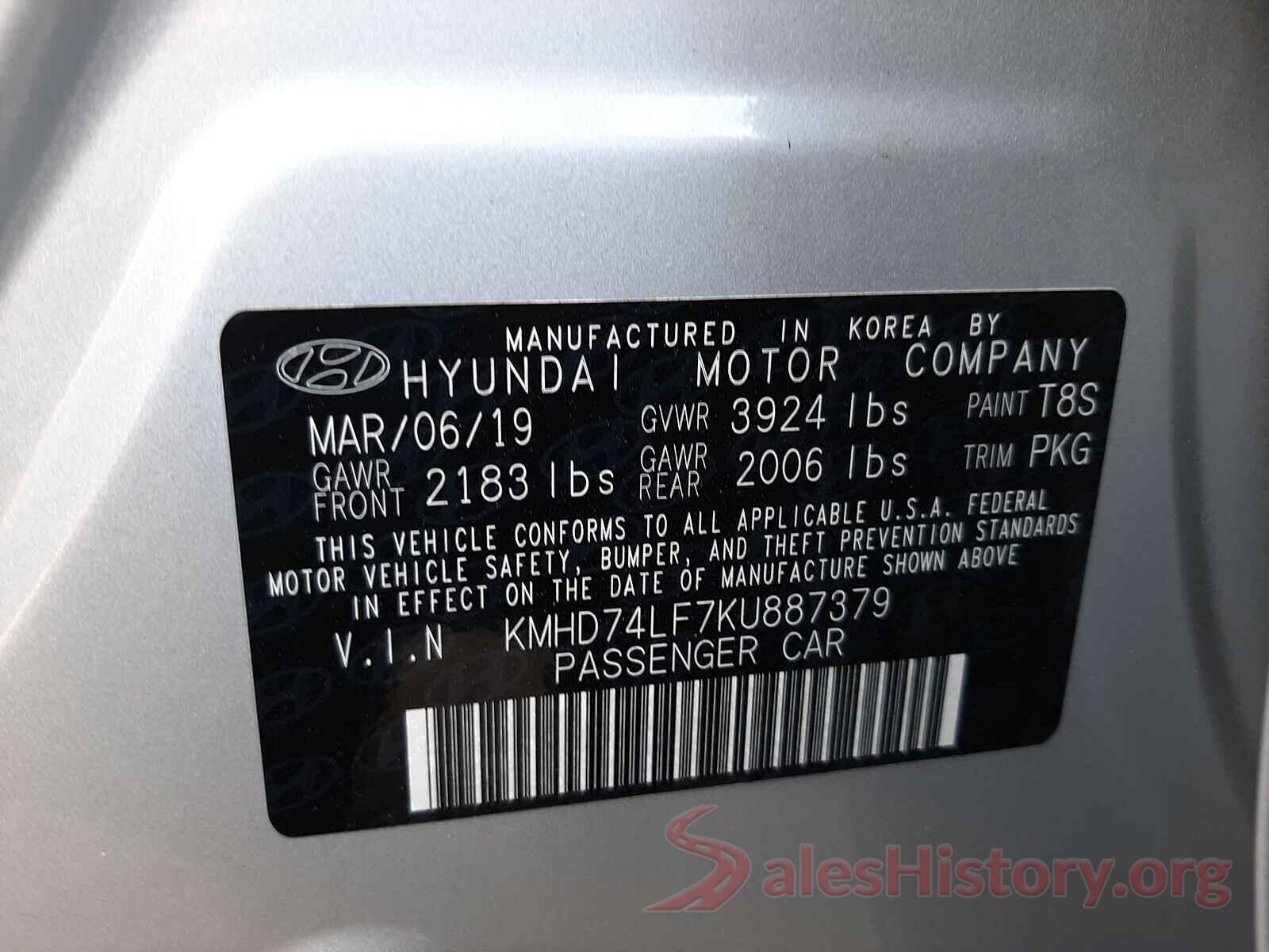 KMHD74LF7KU887379 2019 HYUNDAI ELANTRA