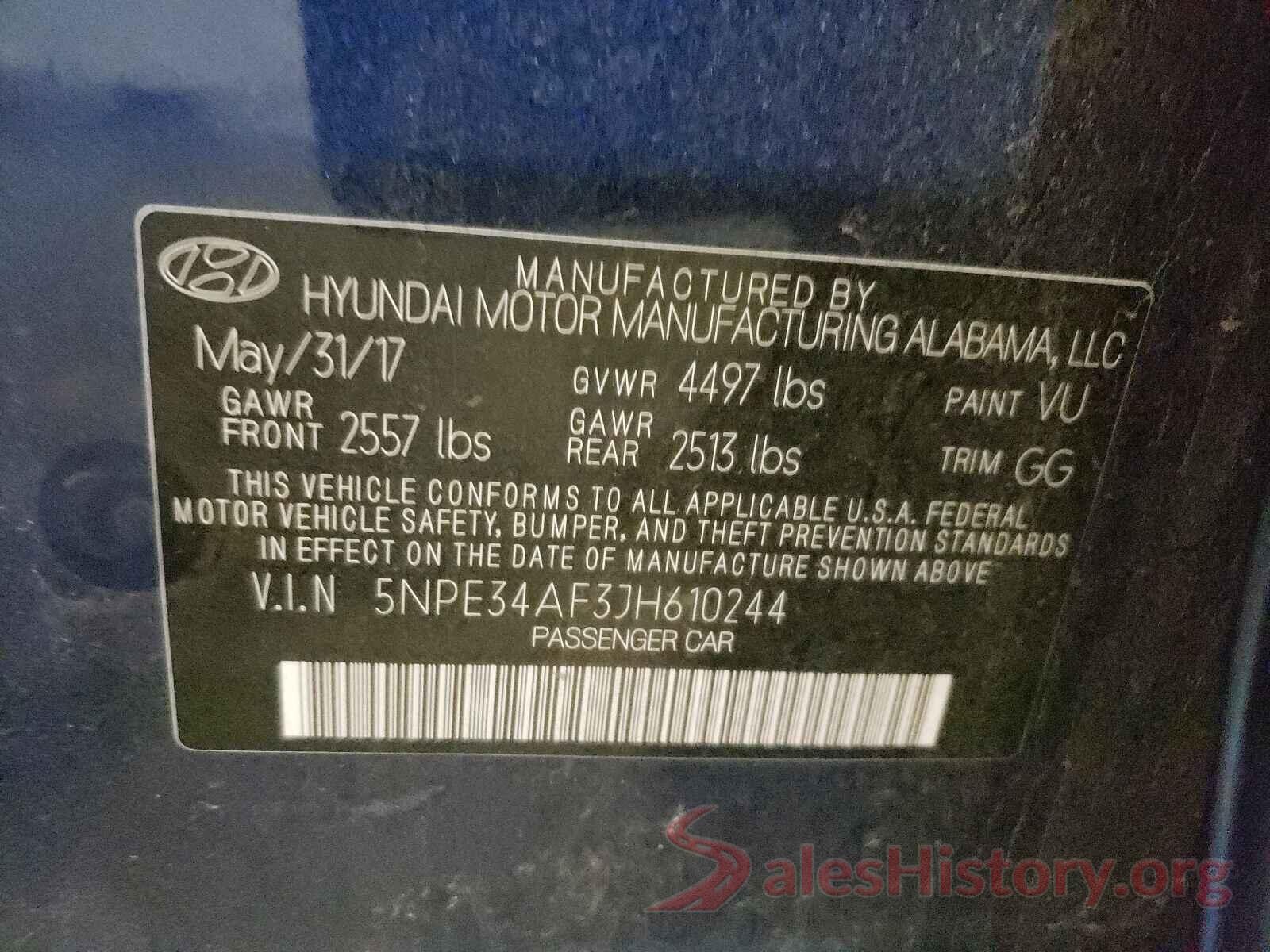 5NPE34AF3JH610244 2018 HYUNDAI SONATA