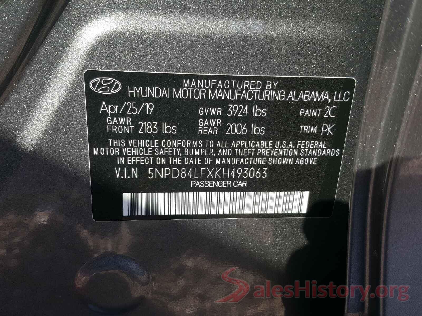 5NPD84LFXKH493063 2019 HYUNDAI ELANTRA