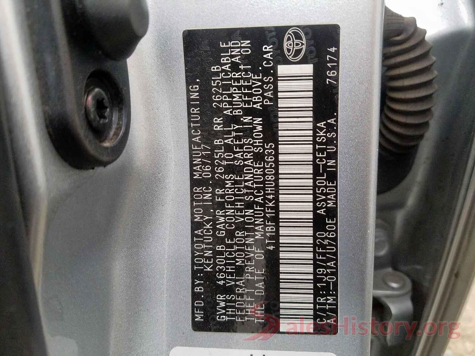 4T1BF1FK4HU805635 2017 TOYOTA CAMRY