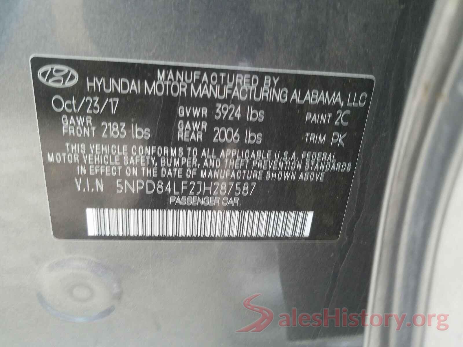 5NPD84LF2JH287587 2018 HYUNDAI ELANTRA