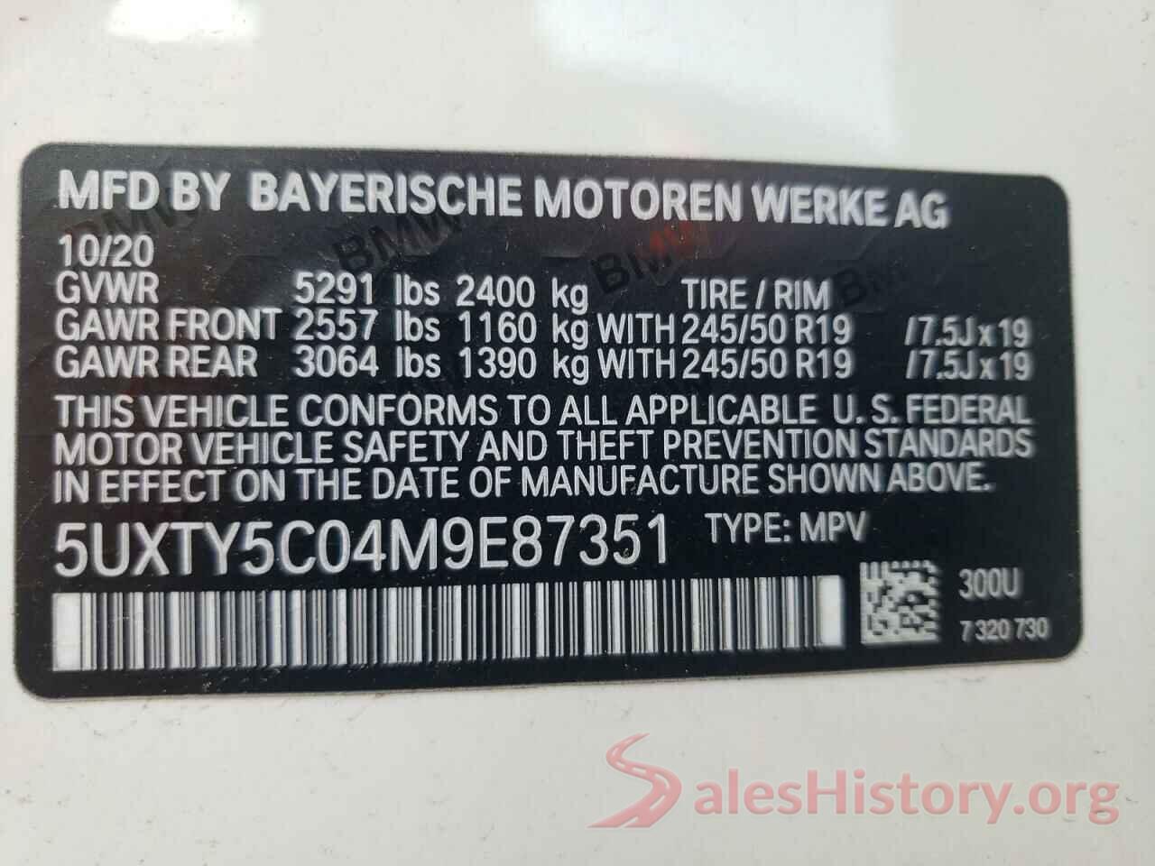 5UXTY5C04M9E87351 2021 BMW X3