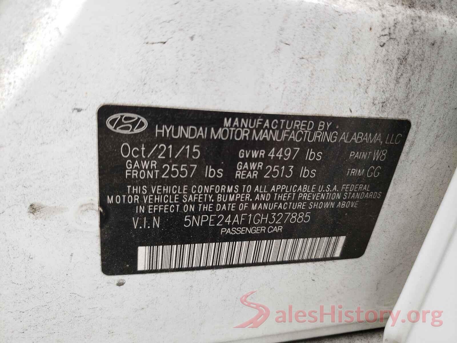 5NPE24AF1GH327885 2016 HYUNDAI SONATA