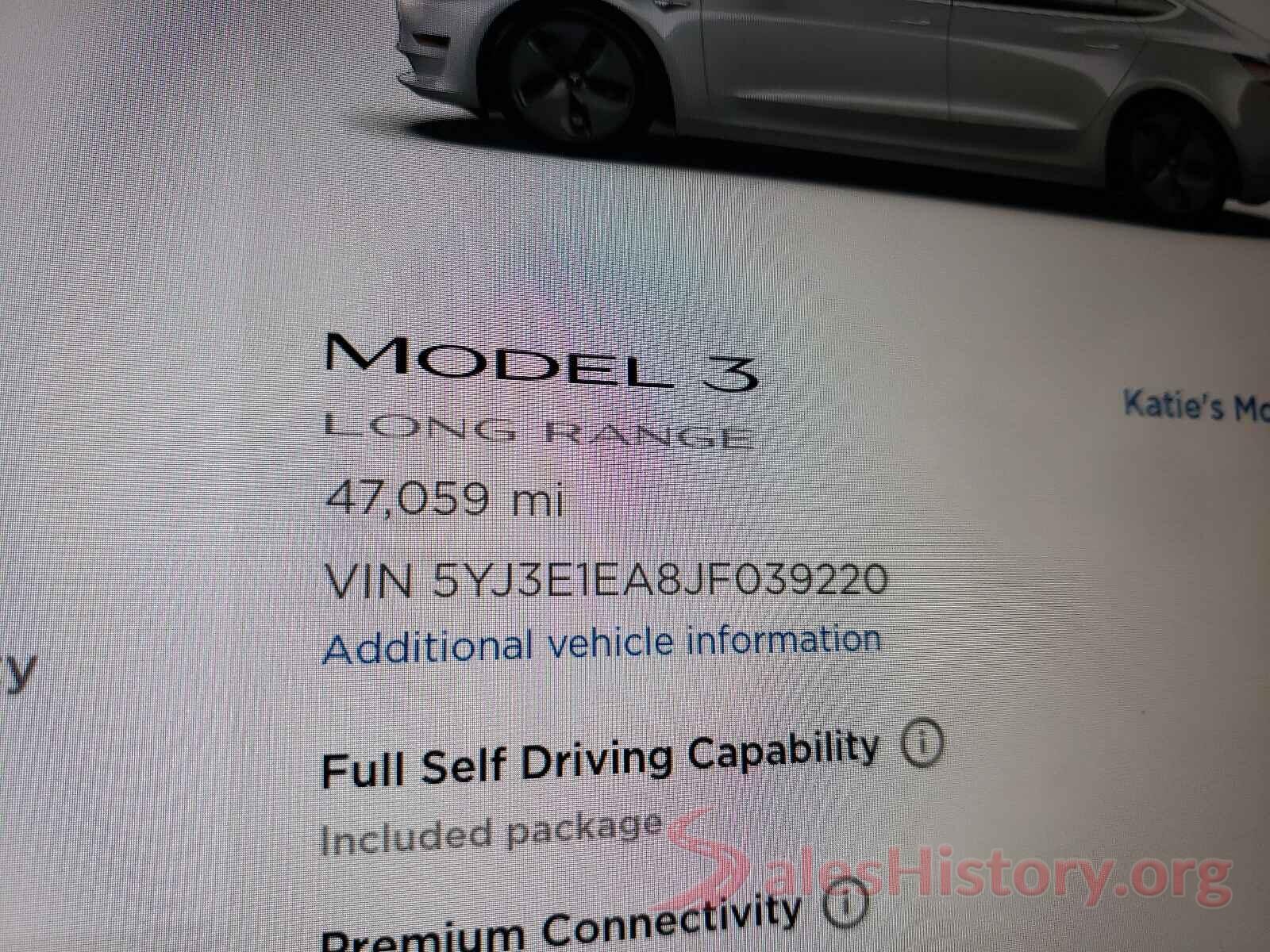 5YJ3E1EA8JF039220 2018 TESLA MODEL 3