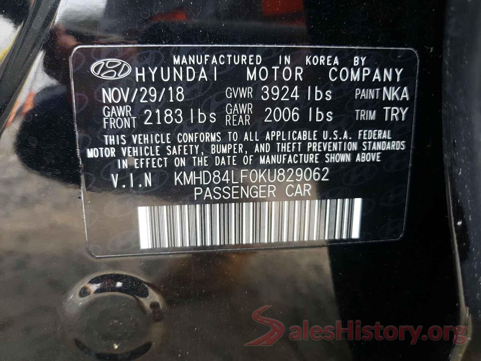 KMHD84LF0KU829062 2019 HYUNDAI ELANTRA