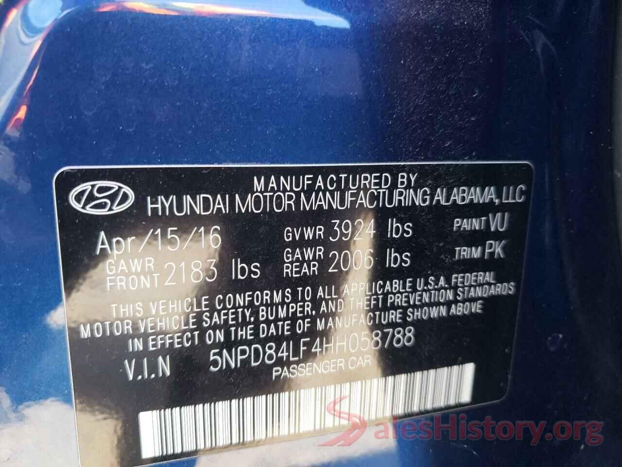 5NPD84LF4HH058788 2017 HYUNDAI ELANTRA