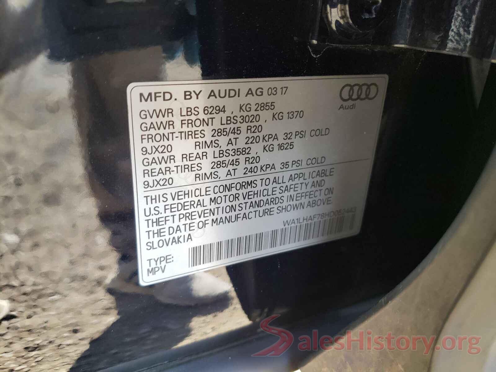 WA1LHAF78HD052443 2017 AUDI Q7