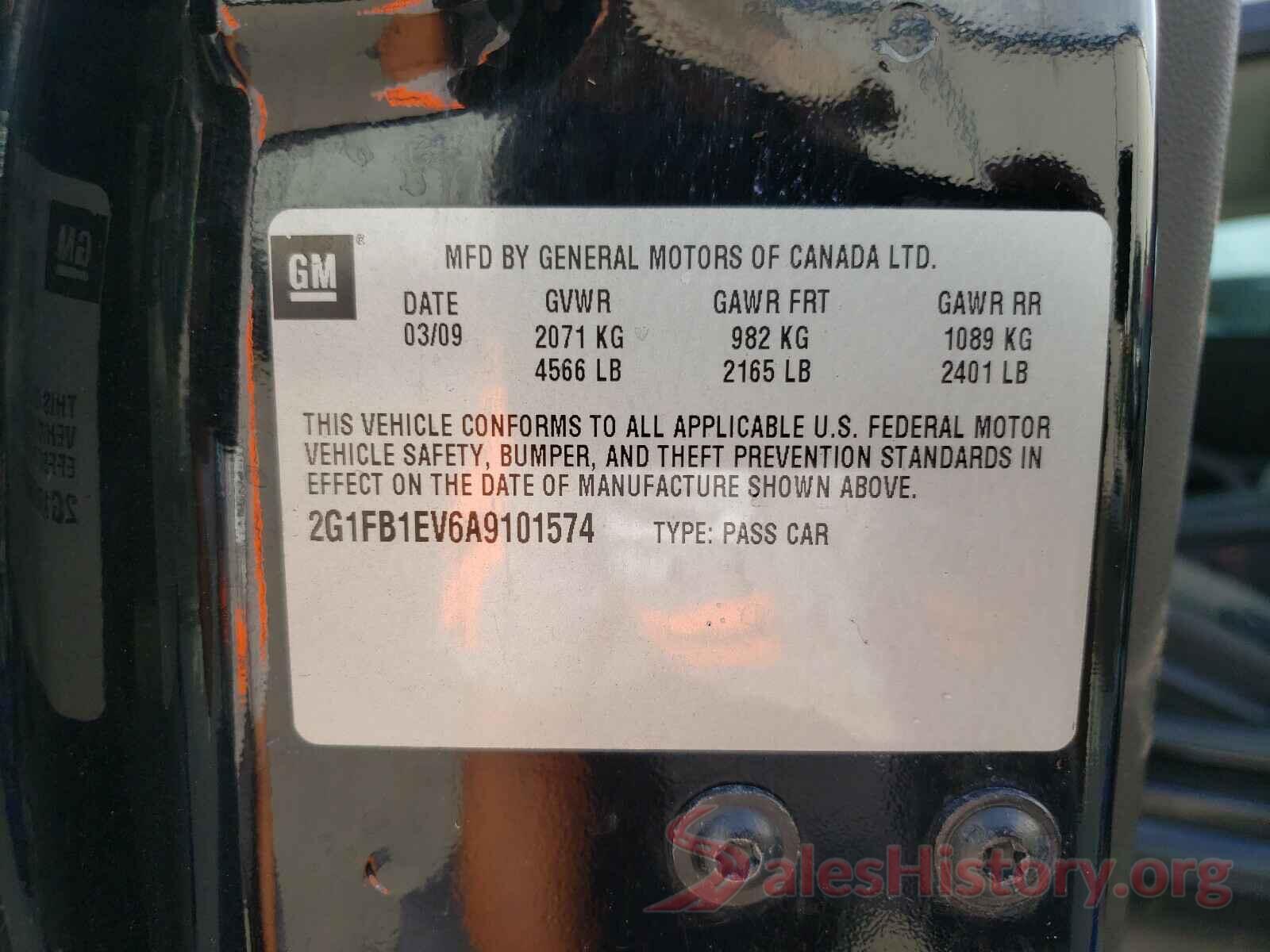 2G1FB1EV6A9101574 2010 CHEVROLET CAMARO