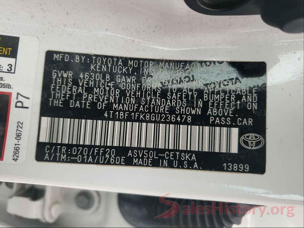 4T1BF1FK8GU236478 2016 TOYOTA CAMRY