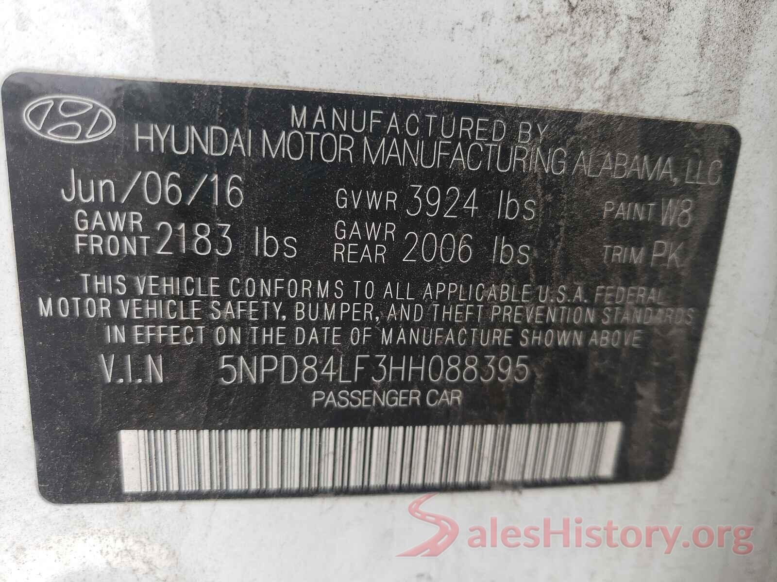 5NPD84LF3HH088395 2017 HYUNDAI ELANTRA