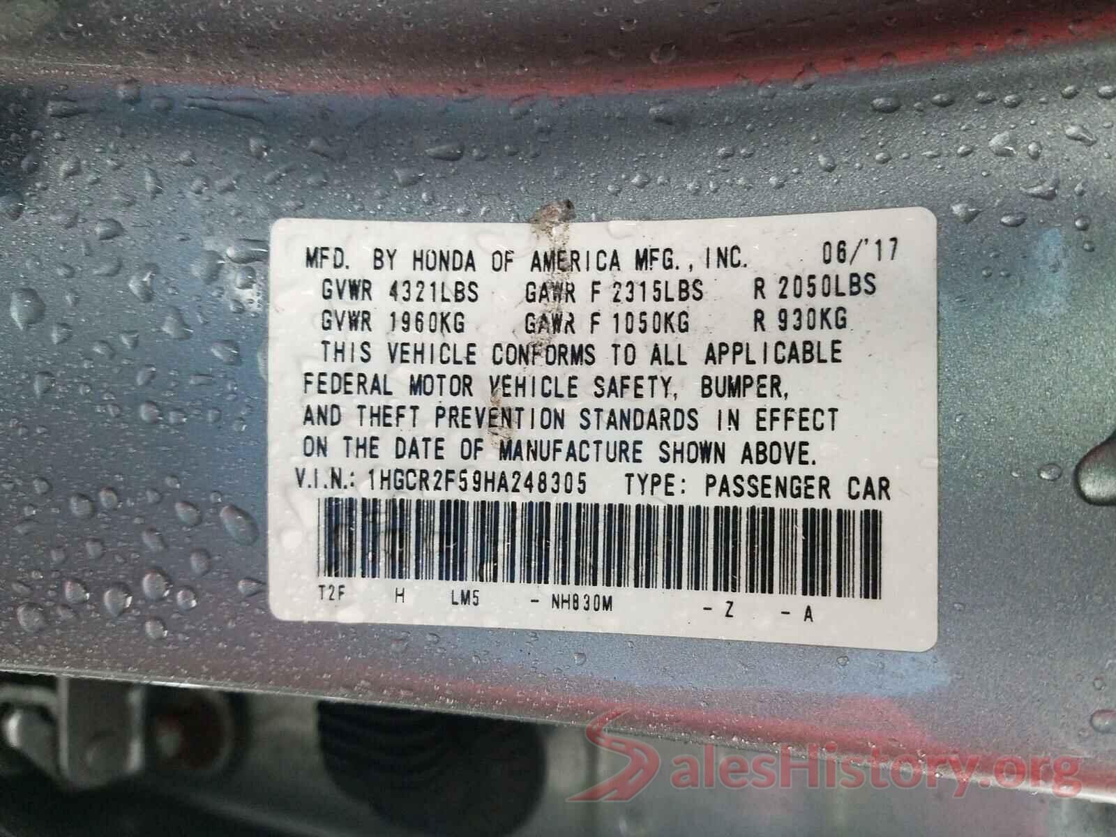 1HGCR2F59HA248305 2017 HONDA ACCORD