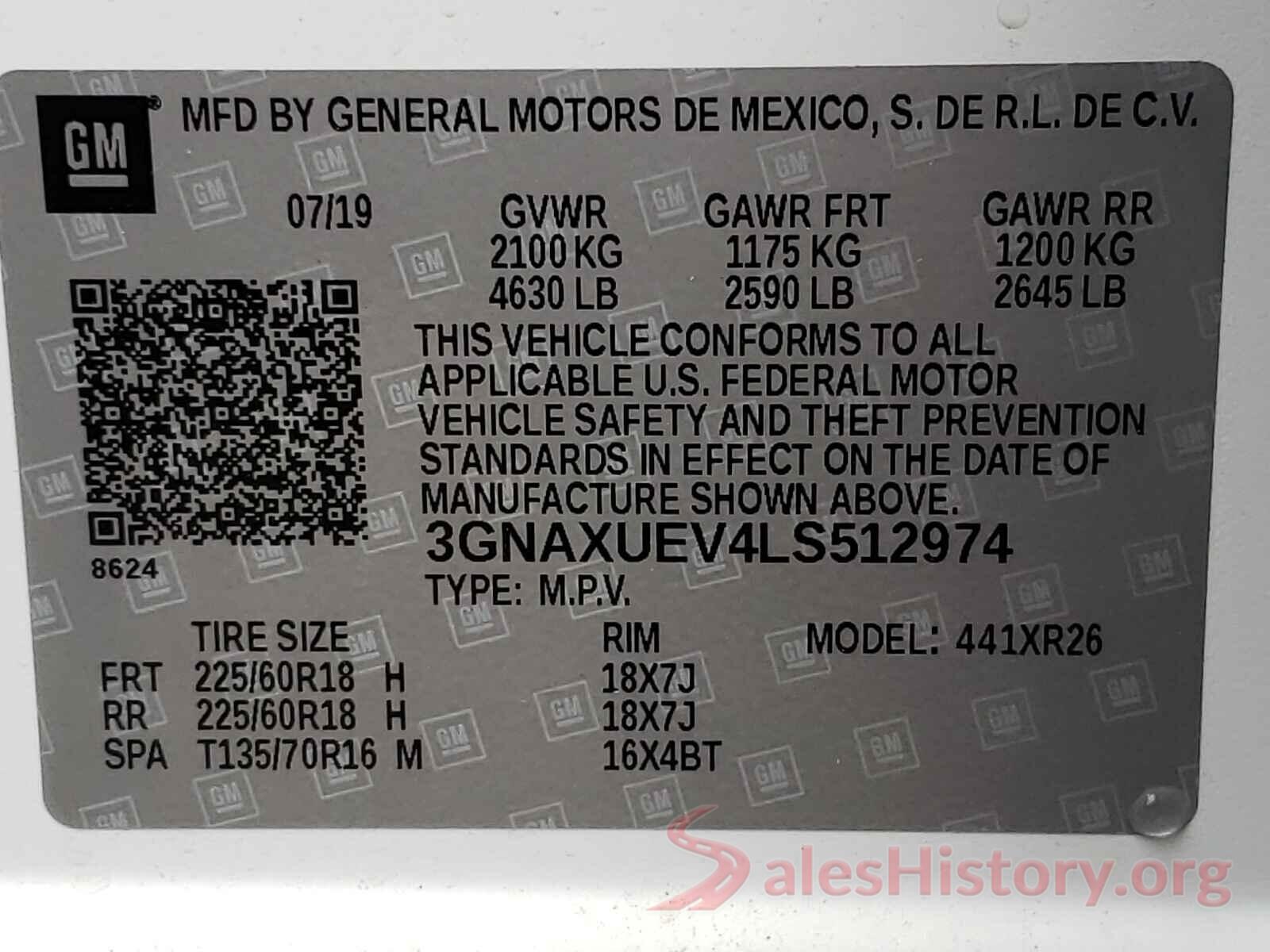 3GNAXUEV4LS512974 2020 CHEVROLET EQUINOX