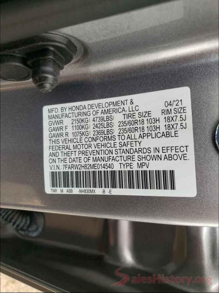 7FARW2H82ME014540 2021 HONDA CRV