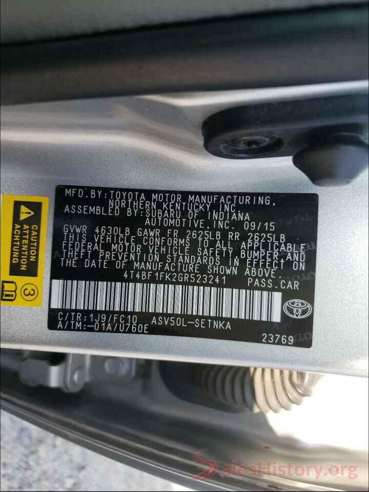 4T4BF1FK2GR523241 2016 TOYOTA CAMRY