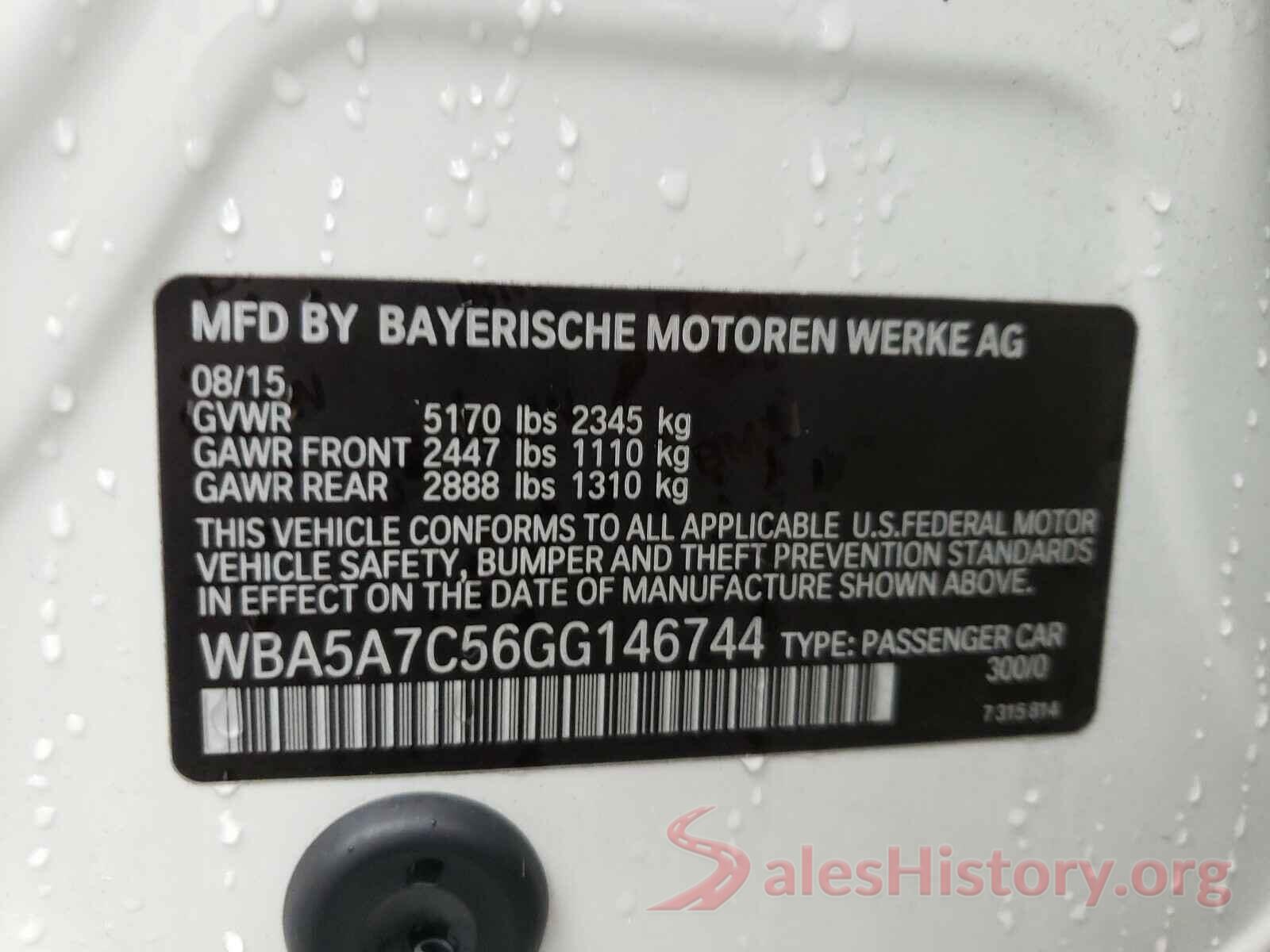 WBA5A7C56GG146744 2016 BMW 5 SERIES