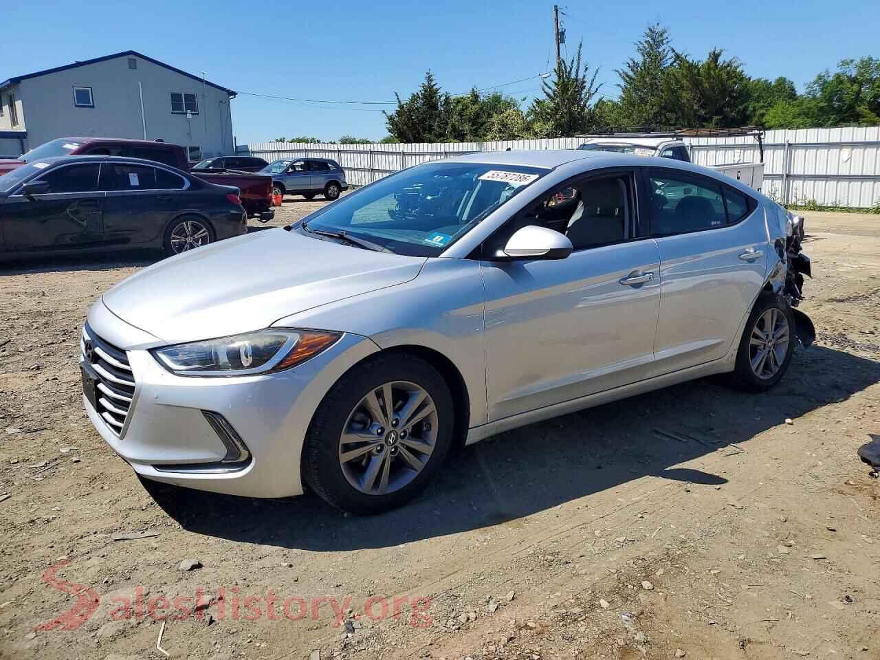 2017 HYUNDAI ELANTRA VIN 5NPD84LF4HH019876, front 3/4 view